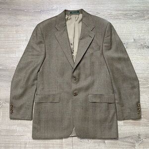 Vintage Chaps Ralph Lauren Houndstooth Plaid Blazer Wool Cashmere Size 38 R